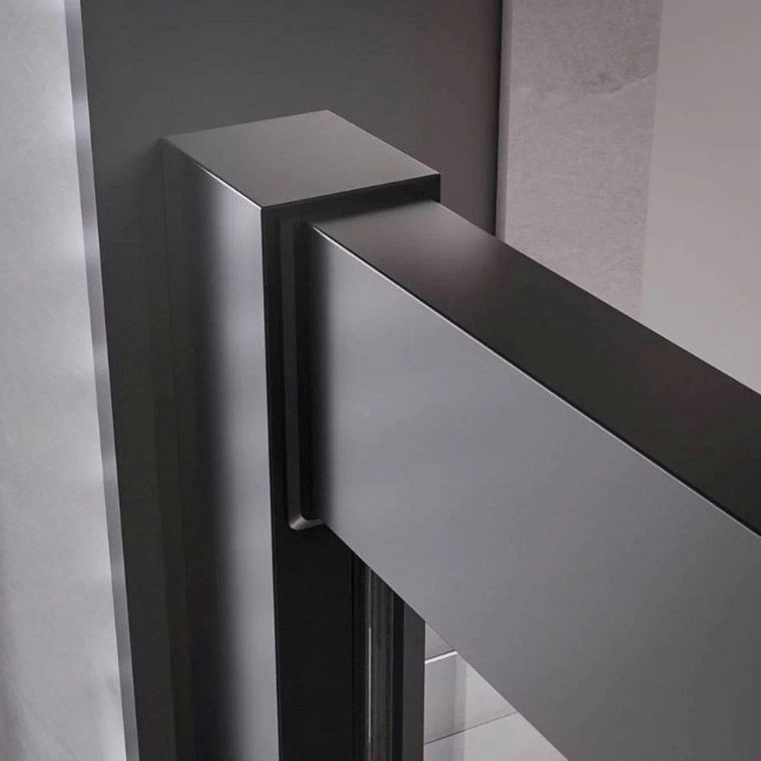 1/2 Душевого угла Veconi (Векони) Premium Trento PTC-20B PTC20-B-100-01-C4 1000х2000 мм черный мат. стекло прозрачное 8 мм