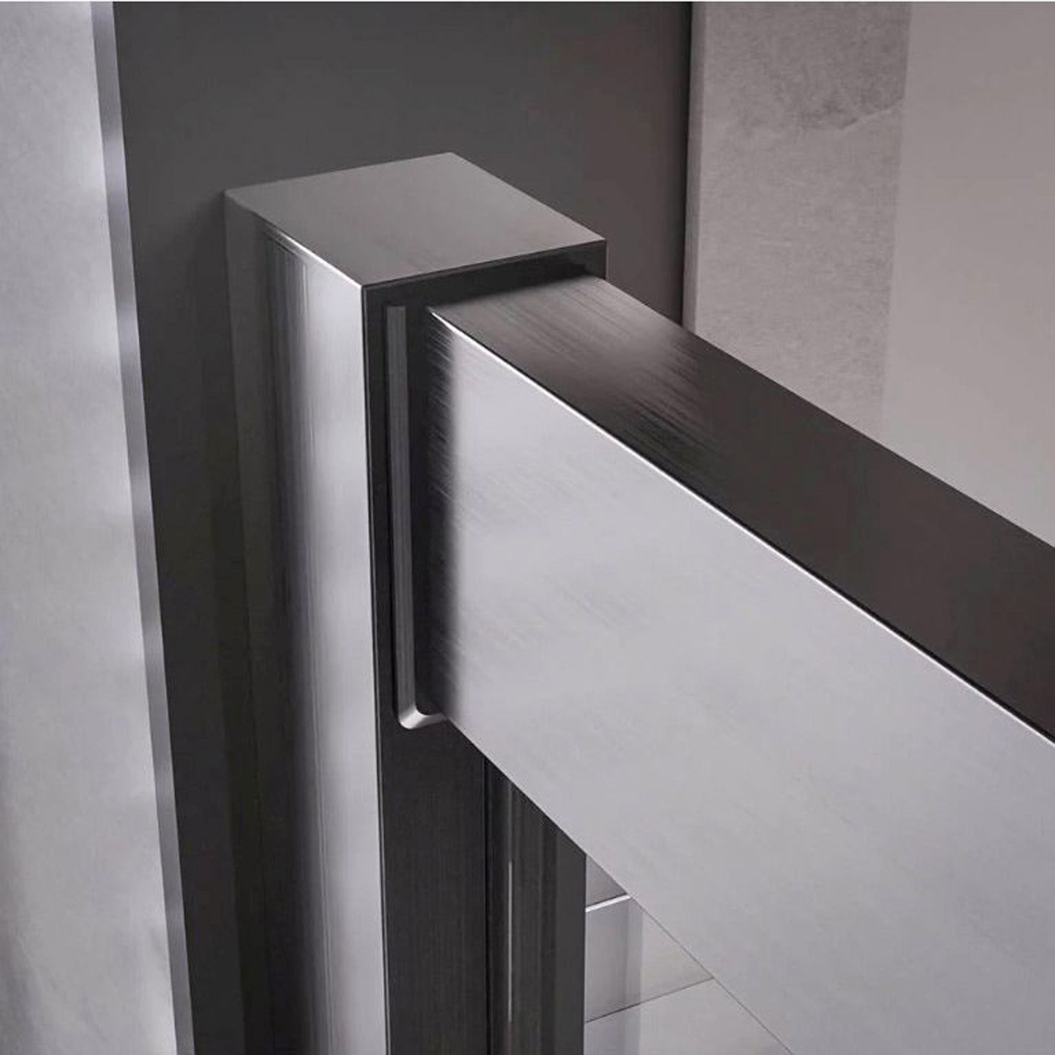 1/2 Душевого угла Veconi (Векони) Premium Trento PTC-20GR PTC20-GR-120-01-C4 1200х2000 мм графит браш. стекло прозрачное 8 мм