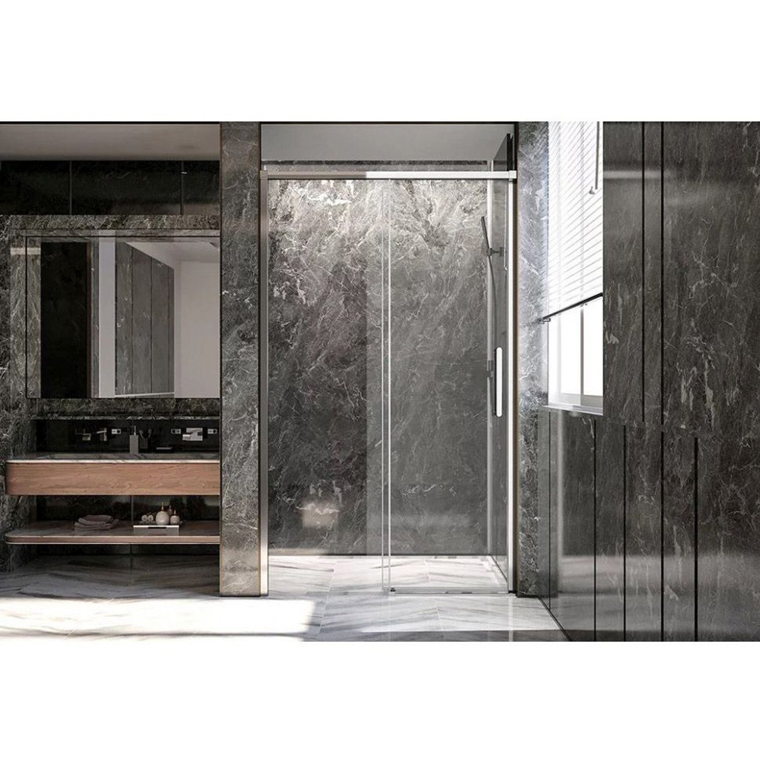 Душевая дверь Veconi (Векони) Premium Trento PTD-40CH PTD40-CH-140-01-C4 Стекло прозрачное 1400х2000х8 мм хром