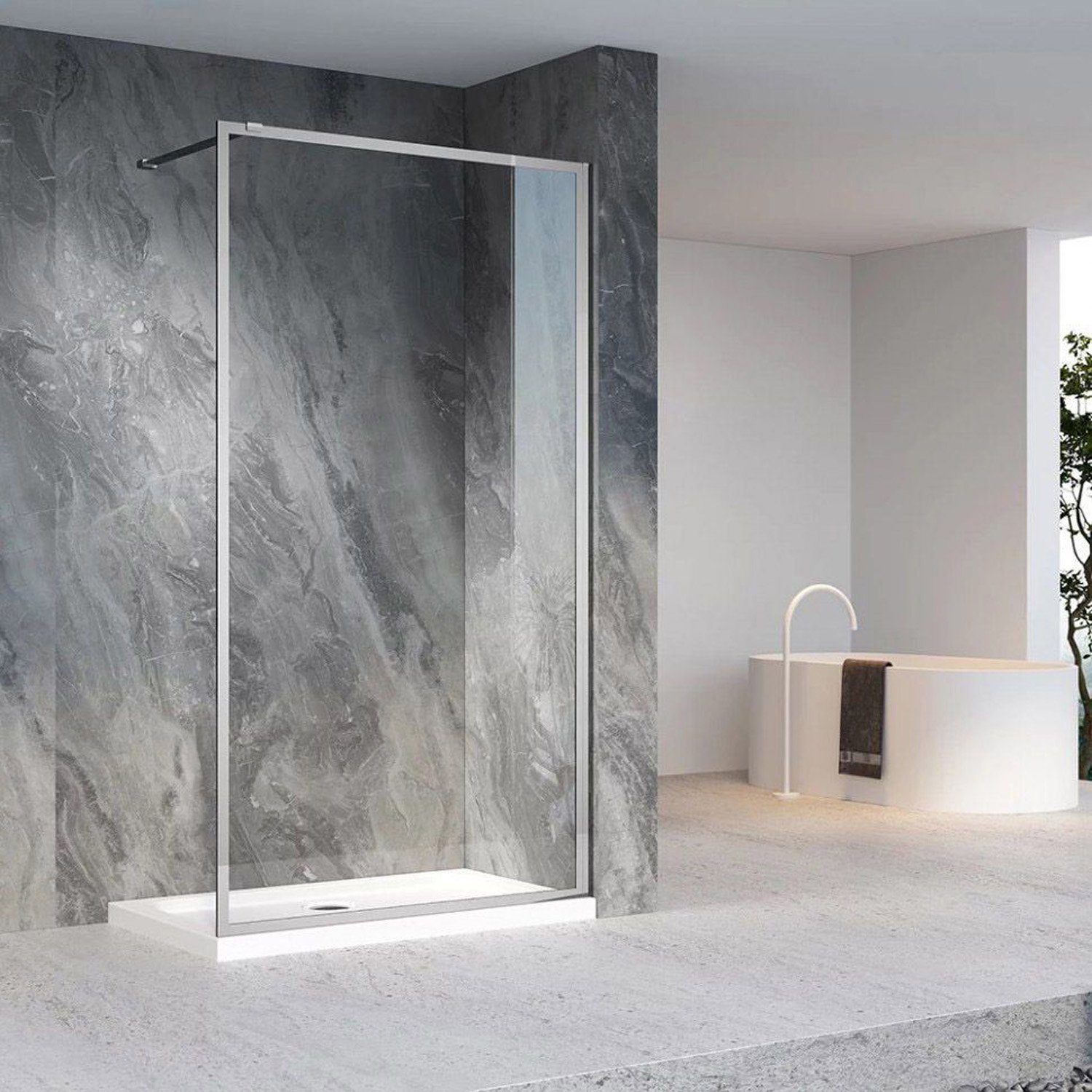 Душевая перегородка Veconi (Векони) Korato KR-81 KR81-80-01-C7 800х2000 мм Стекло прозрачное 8 мм