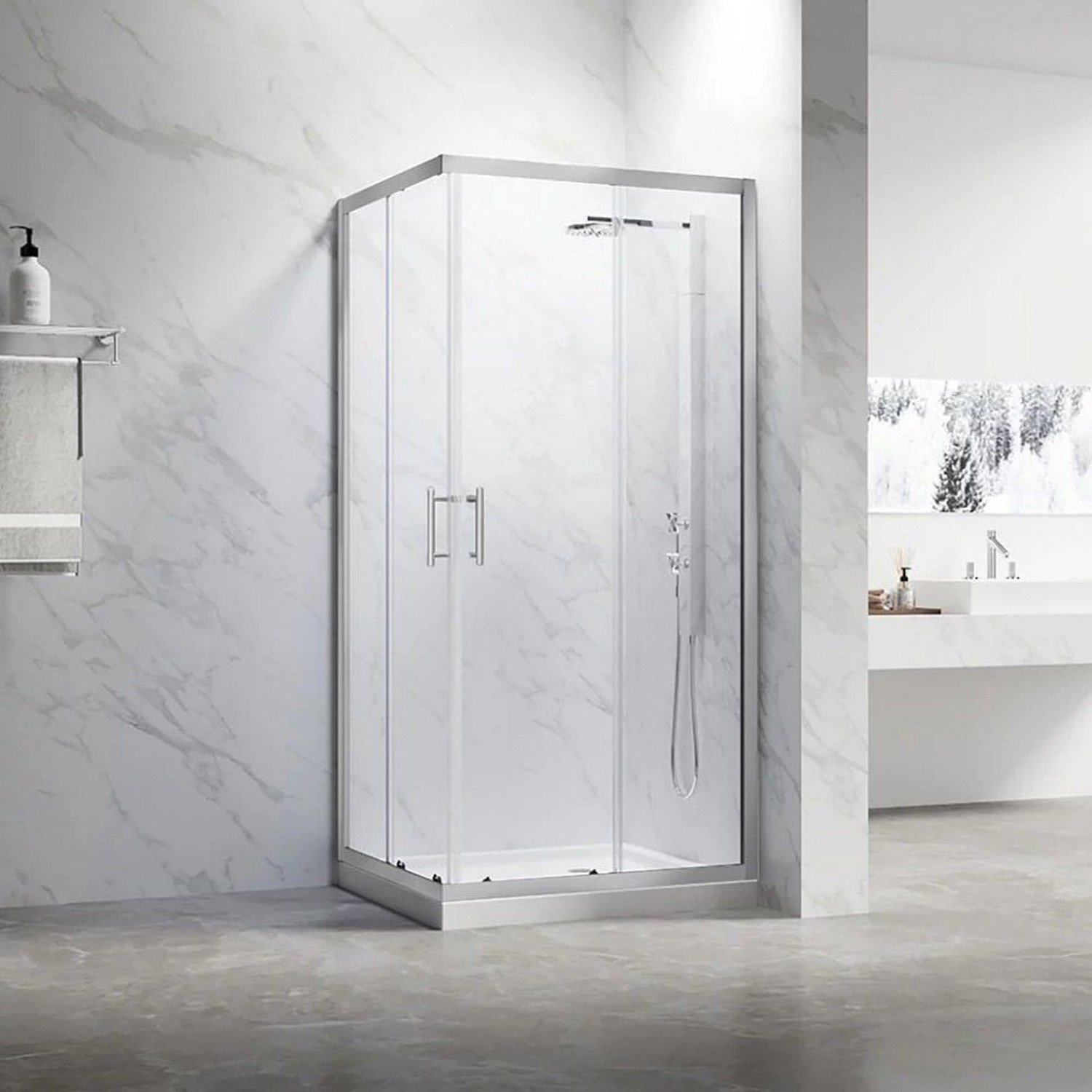 Душевой угол Veconi (Векони) Rovigo 900х900 мм (габариты площадки) стекло Pear 5 мм RV27CH-9090-02-C8