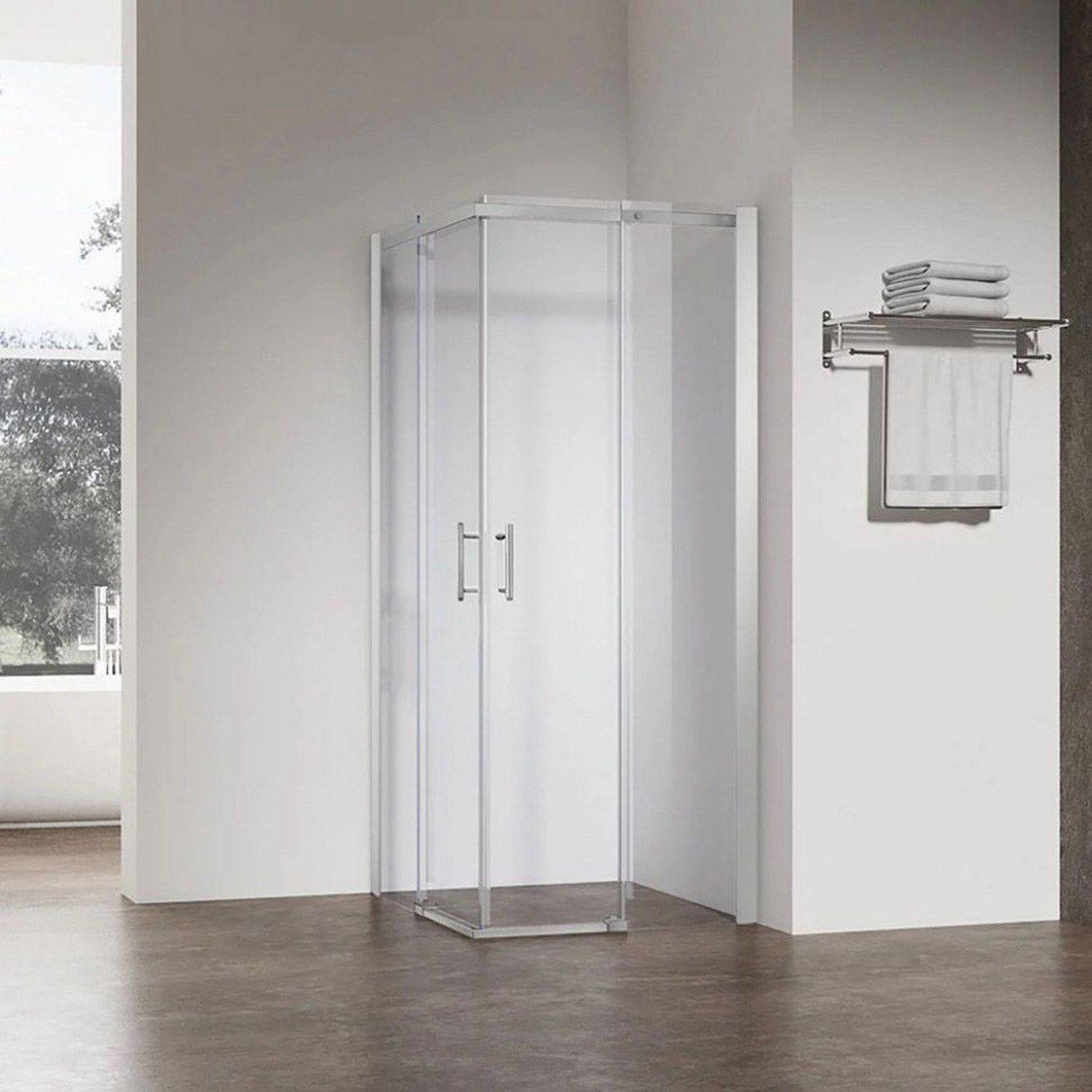 Душевой угол Veconi (Векони) Rovigo 800х800 мм (габариты площадки) стекло Прозрачное 6 мм RV50CH-8080-01-C8