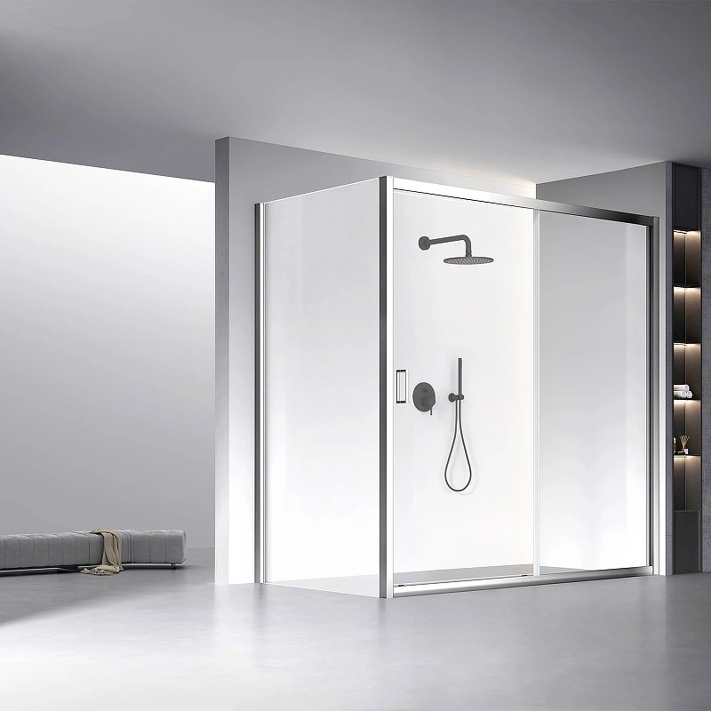 Боковая панель Veconi (Векони) Rovigo KP13-110-01-C5 стекло прозрачное 6 мм 1950х1100 хром