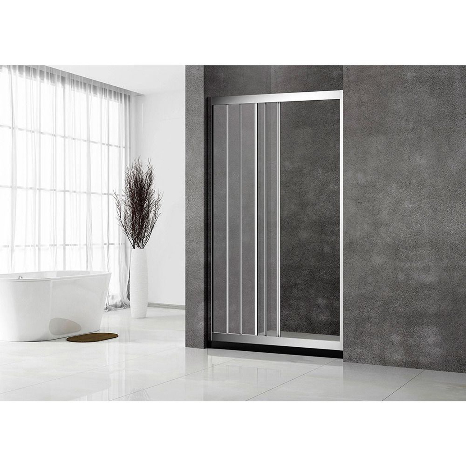 Душевая дверь Veconi (Векони) Vianno 100x195 см стекло прозрачное профиль хром механизм раздвижной (VN31-100-01-C5)