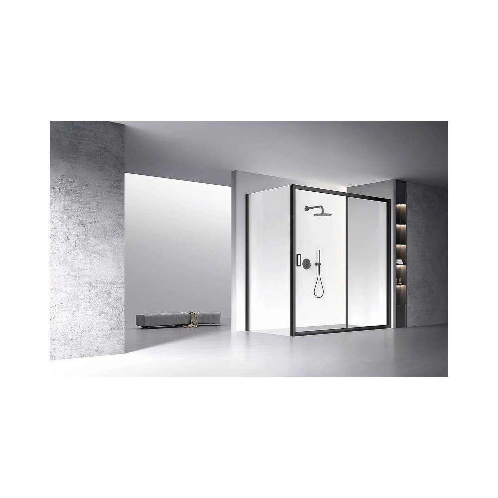 Боковая панель Veconi (Векони) Rovigo KP13B-90-01-C5 стекло прозрачное 6 мм 1950х910 мм черный