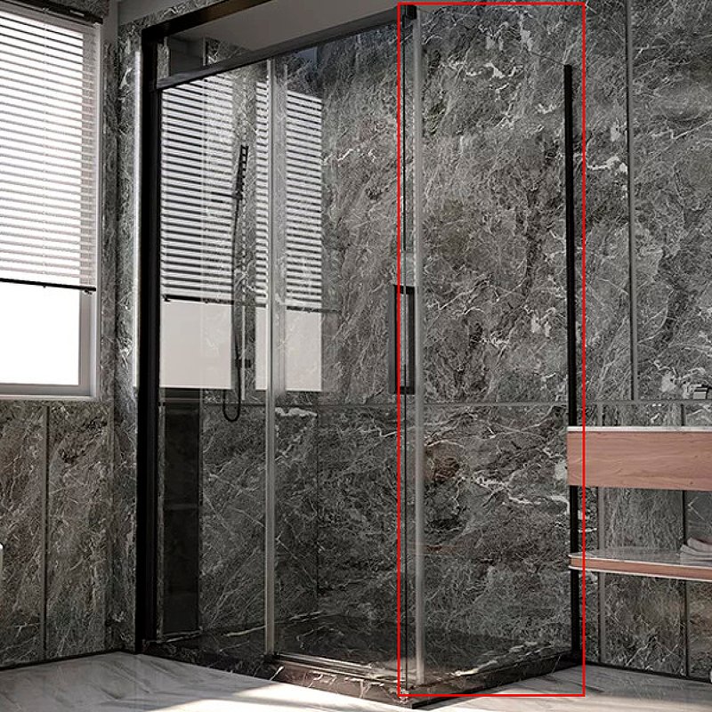 Боковая панель Veconi (Векони) Premium Trento SP-50B-90-01-C4 стекло прозрачное 8 мм 880х890 мм черный матовый