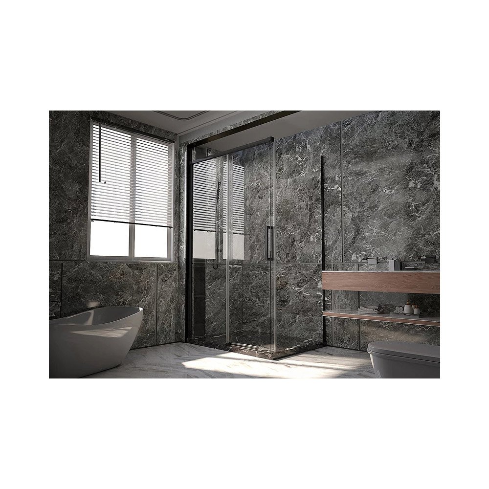 Боковая панель Veconi (Векони) Premium Trento SP-50B-90-01-C4 стекло прозрачное 8 мм 880х890 мм черный матовый