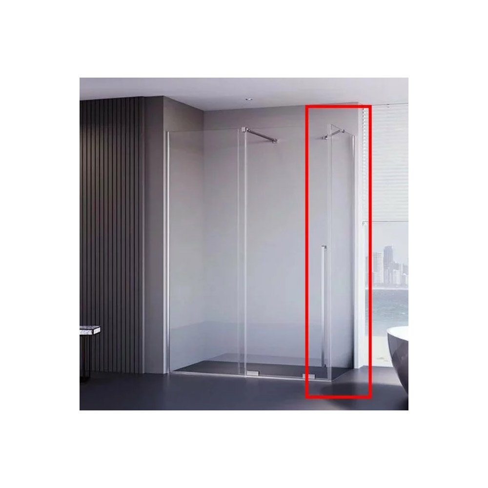 Боковая панель Veconi (Векони) Premium Trento SP-50CH-100-01-C4 стекло прозрачное 8 мм 980х990 мм хром