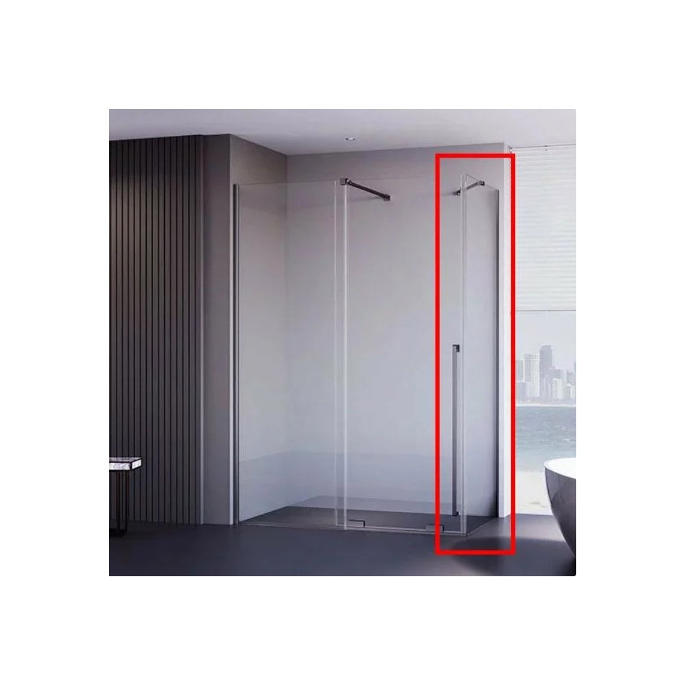 Боковая панель Veconi (Векони) Premium Trento SP-50GR-90-01-C4 стекло прозрачное 8 мм 880х890 мм графит