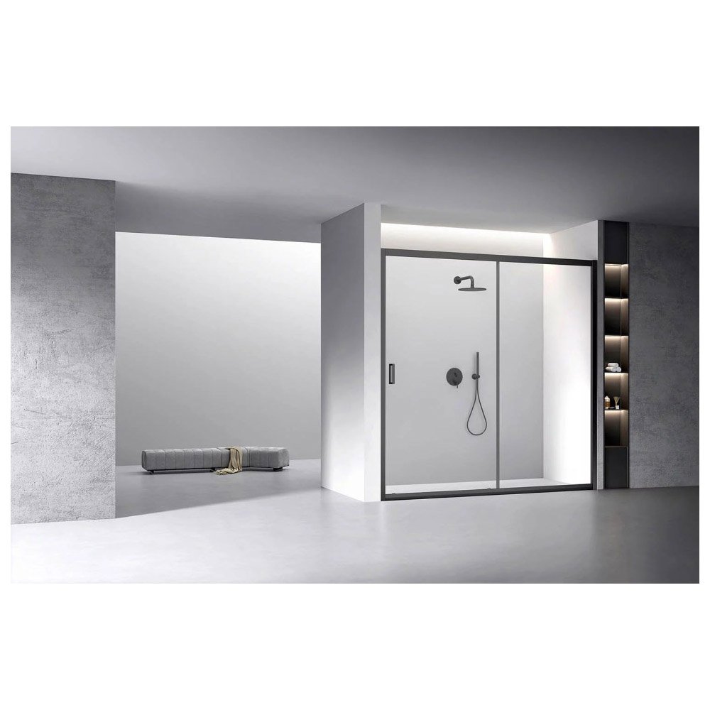 Душевая дверь Veconi (Векони) Premium Trento VN60B-160-01-C5 стекло прозрачное 6 мм 1590-1625х1950 мм черный