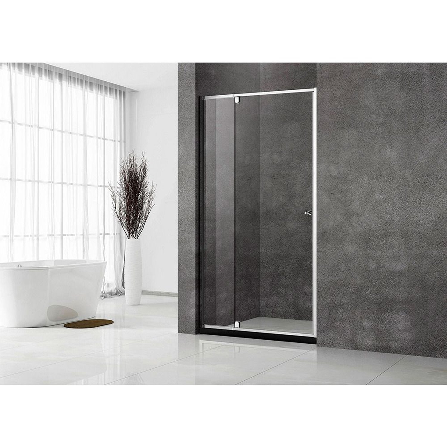 Душевая дверь Veconi (Векони) Vianno 90x195 см стекло прозрачное профиль хром механизм распашной (VN32-90-01-C5)