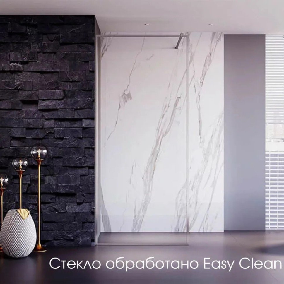 Душевая перегородка Veconi (Векони) Korato KR81-90-01-C4 Стекло прозрачное 8 мм, 2000х900 мм, хром