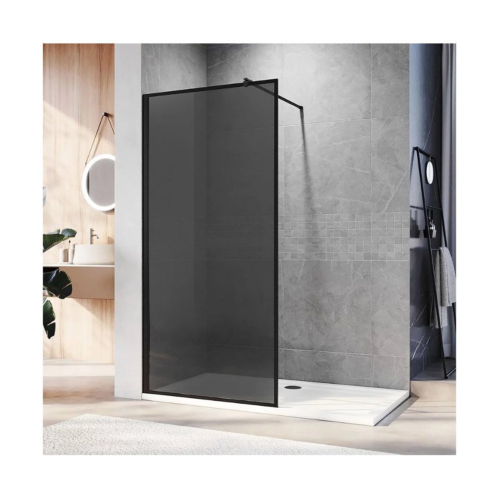 Душевая перегородка Veconi (Векони) Korato KR81B-110-05-C8 Стекло тонированное 8 мм, 2000х1100 мм, черный