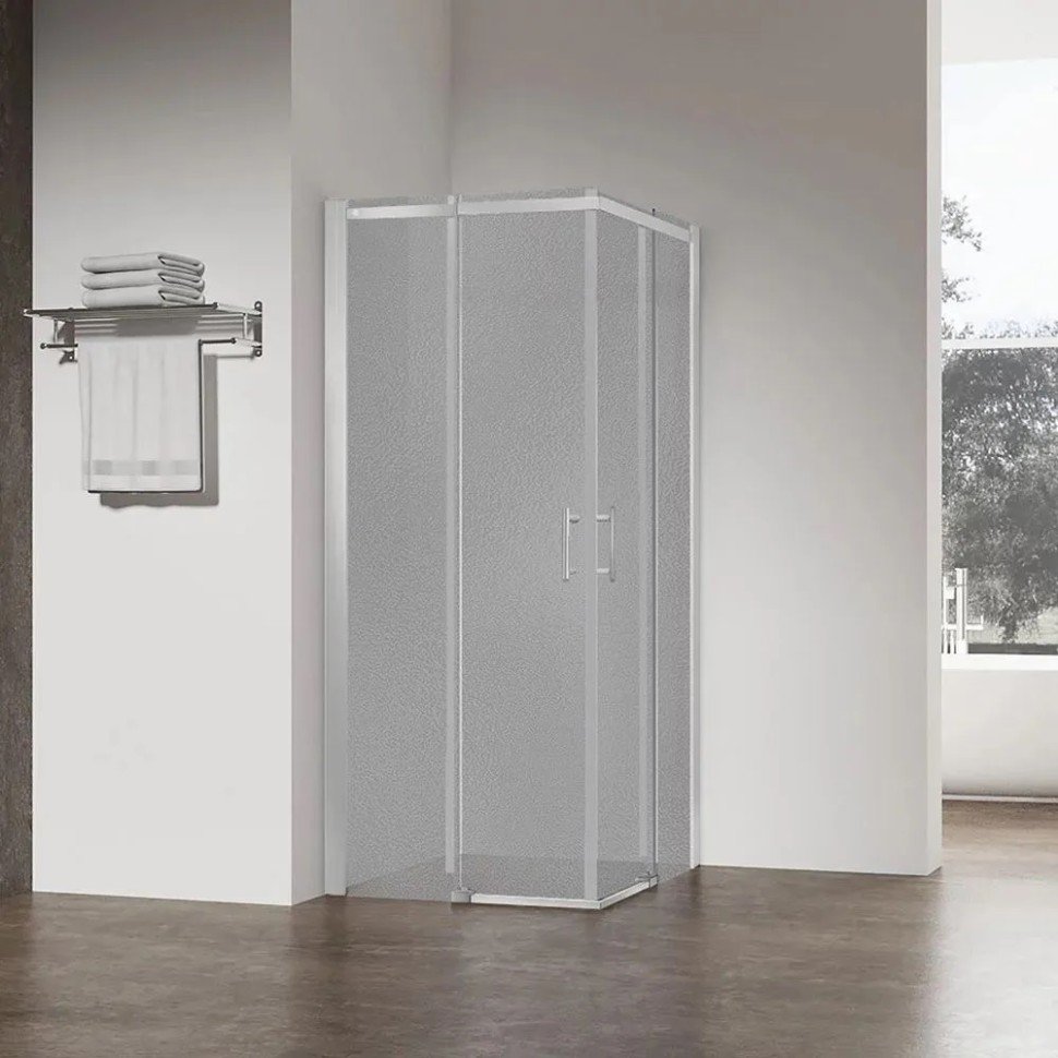 Душевой угол Veconi (Векони) Rovigo RV50CH-L-12080-02-C8 Стекло Pear 6 мм, 1200х1950х800 мм, хром