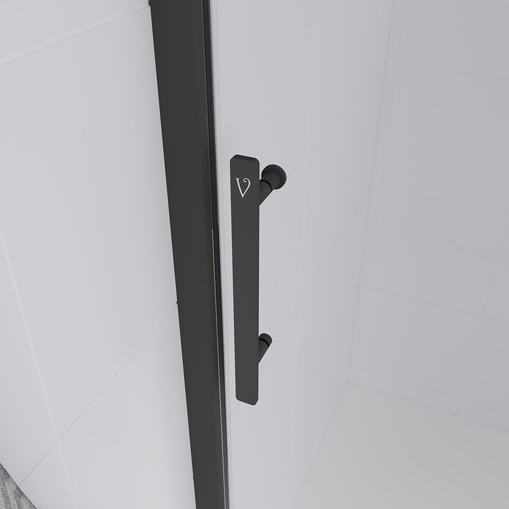 Душевая дверь Veconi (Векони) Evo 100 B, 1800x1950 мм, черный матовый, стекло тонированное матовое 6 мм, E1-B-180-12-C9