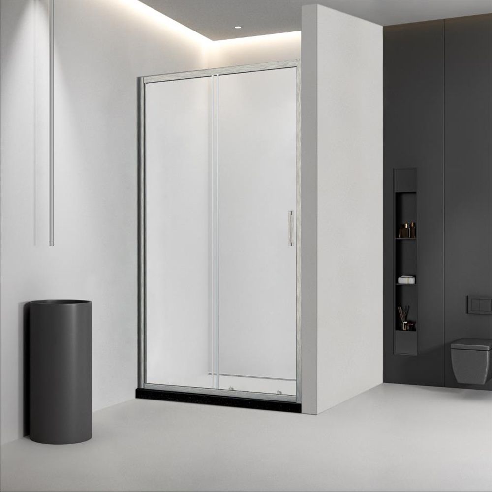 Душевая дверь Veconi (Векони) Vianno VN-46BC, 1300x1950 мм, Никель брашинг, стекло прозрачное 6 мм, VN46BC-130-01-C5