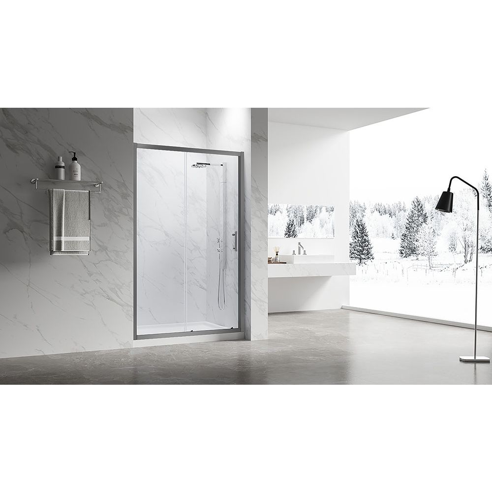 Душевая дверь Veconi (Векони) Vianno VN-55GM, 1200x1950 мм, Оружейная сталь, стекло прозрачное 6 мм, VN55GM-120-01-C8