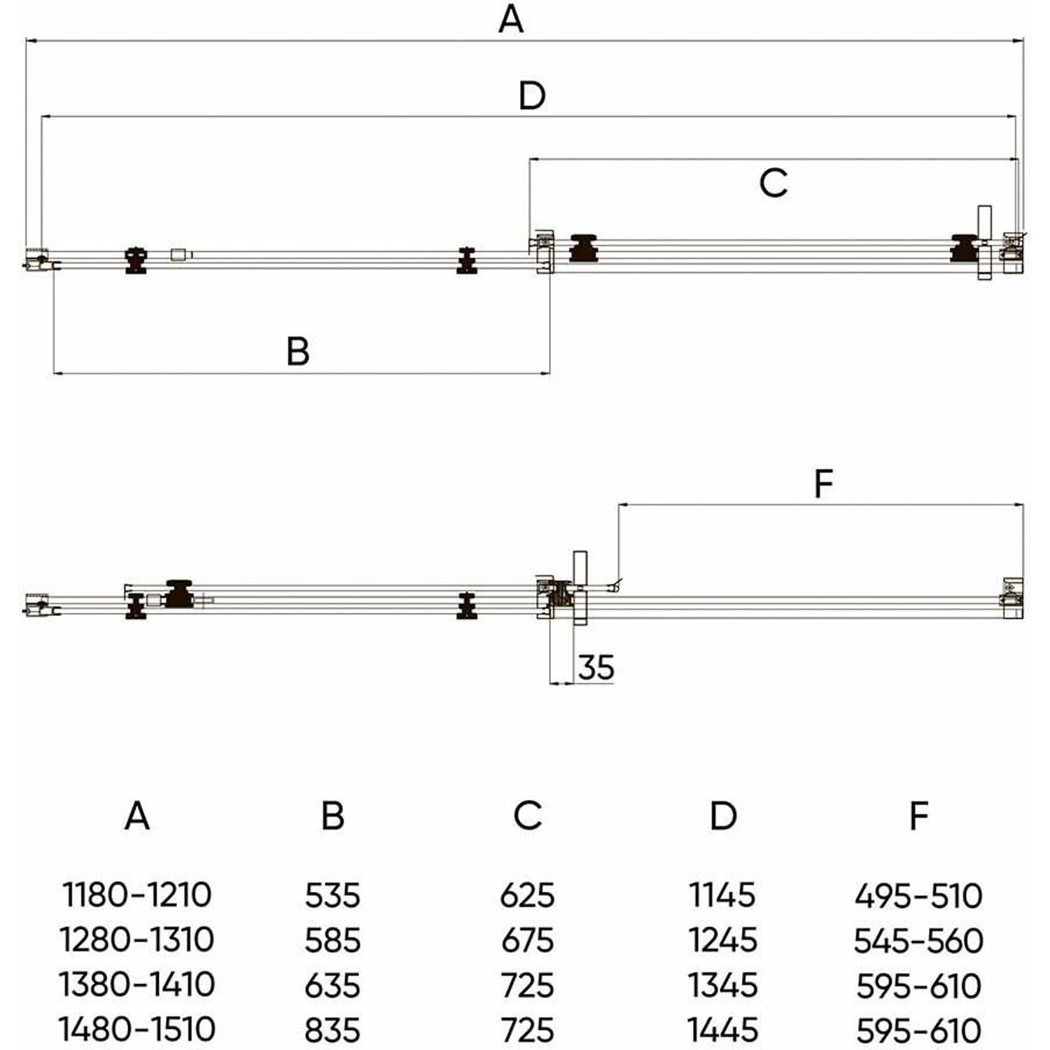 Душевая дверь Veconi (Векони) Vianno 130х195 см стекло прозрачное профиль хром механизм раздвижной (VN74-130-01-C4)