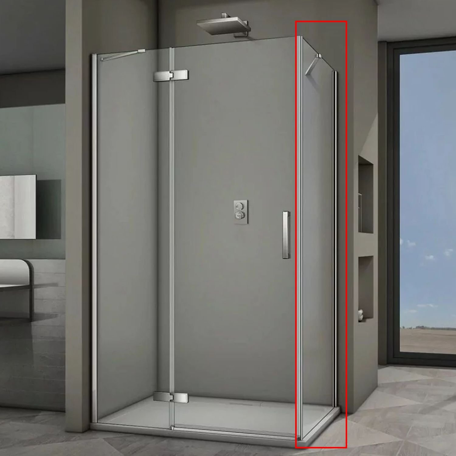 Душевая панель Veconi (Векони) Rovigo 90x195 см стекло прозрачное, хром (KP04-90-01-19C3)