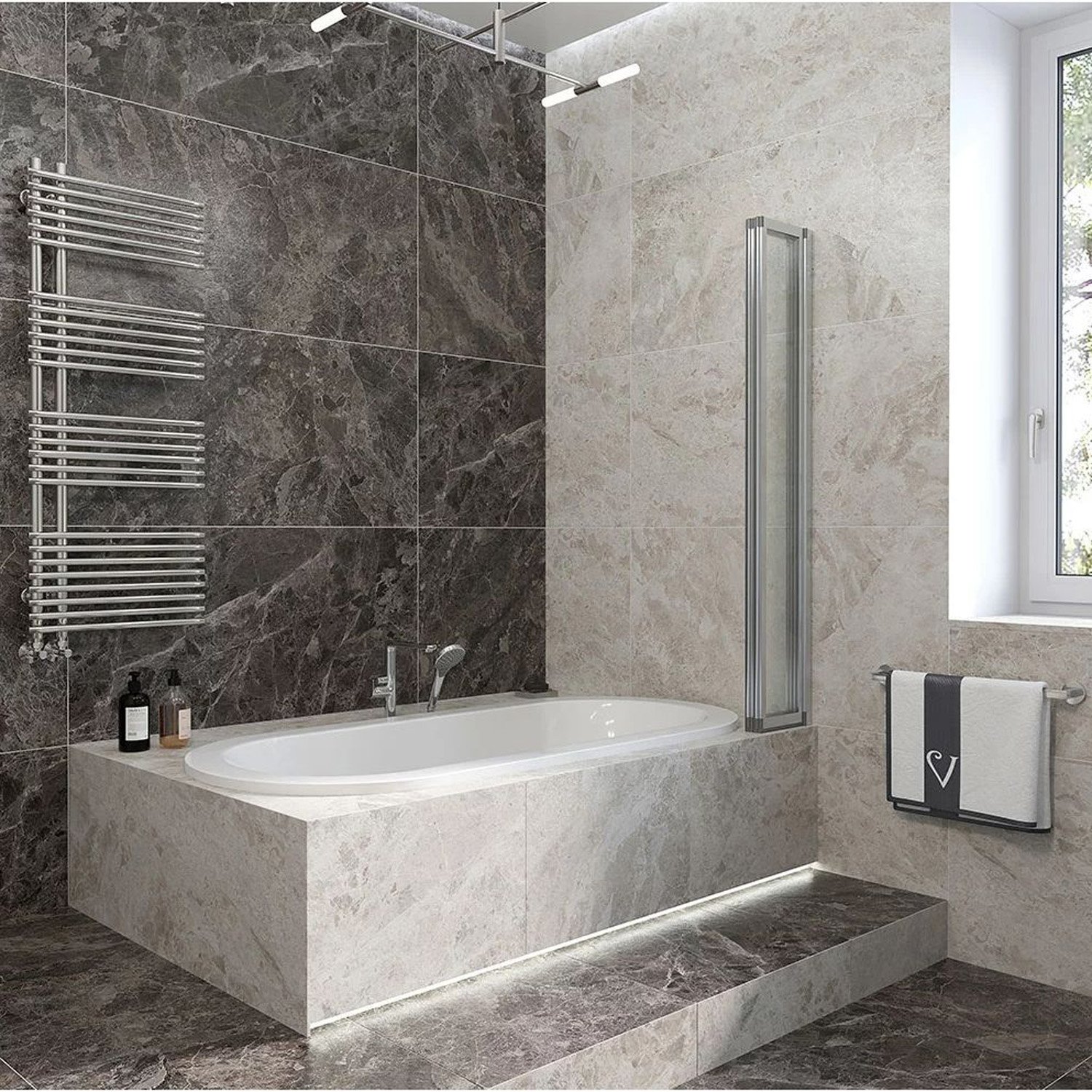 Стеклянная шторка на ванну Veconi (Векони) Palau PL74R-120-01-19C4 120х150 профиль хром, стекло прозрачное