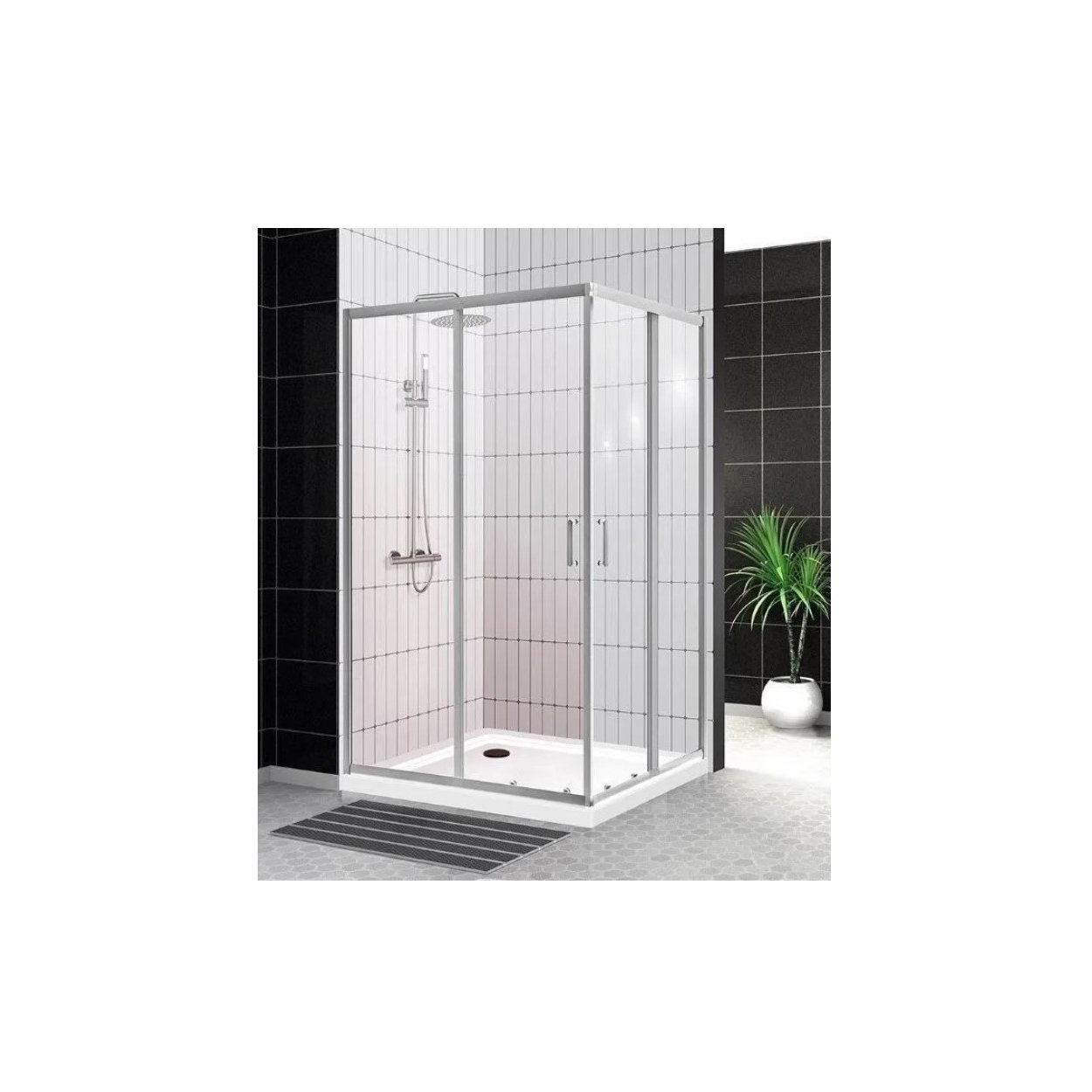 Душевой уголок BelBagno (Бельбагно) UNO-195-AH-2-90/70-C-Cr хром, стекло прозрачное 5 мм (900х1950х700)