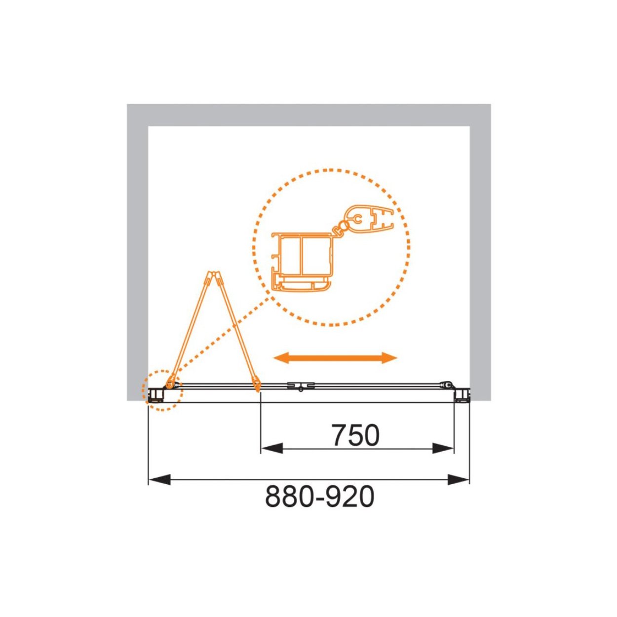 Душевая дверь Cezares (Цезарис) ANIMA-W-BS-90-P-Cr цвет профиля хром, стекло матовое 6 мм 90х195 см