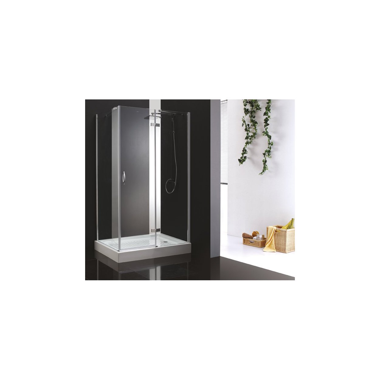Душевой уголок Cezares (Цезарис) BERGAMO-W-AH-1-90/80-C-Cr-L цвет профиля хром, стекло прозрачное 6 мм 90х195х800 см