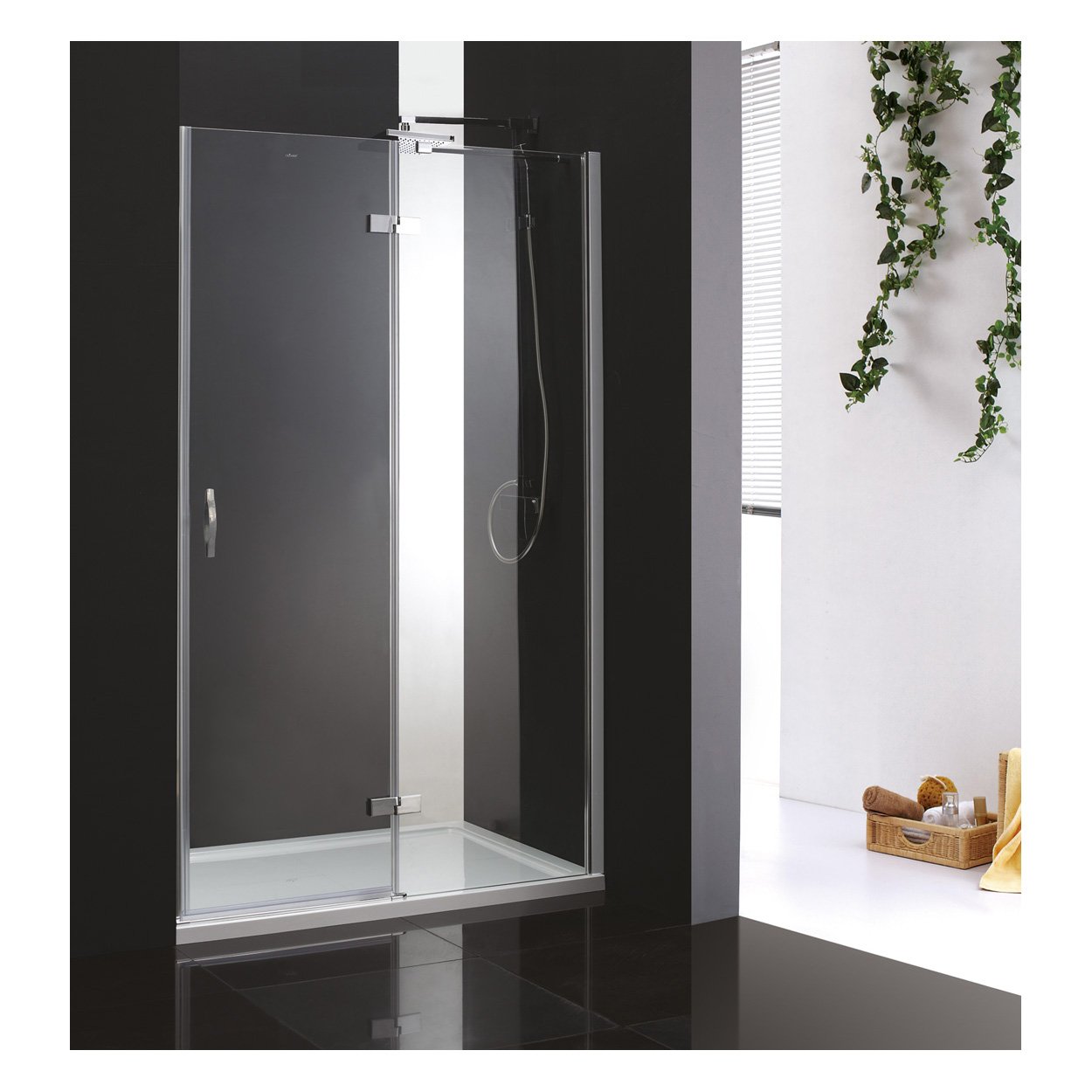 Душевая дверь Cezares (Цезарис) BERGAMO-W-B-12-100-C-Cr-L цвет профиля хром, стекло прозрачное 6 мм 195х100 см