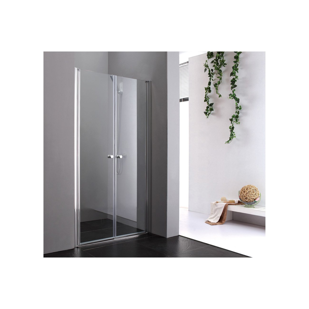 Душевая дверь Cezares (Цезарис) ELENA-W-B-2-160-C-Cr цвет профиля хром, стекло прозрачное 6 мм 195х155 см