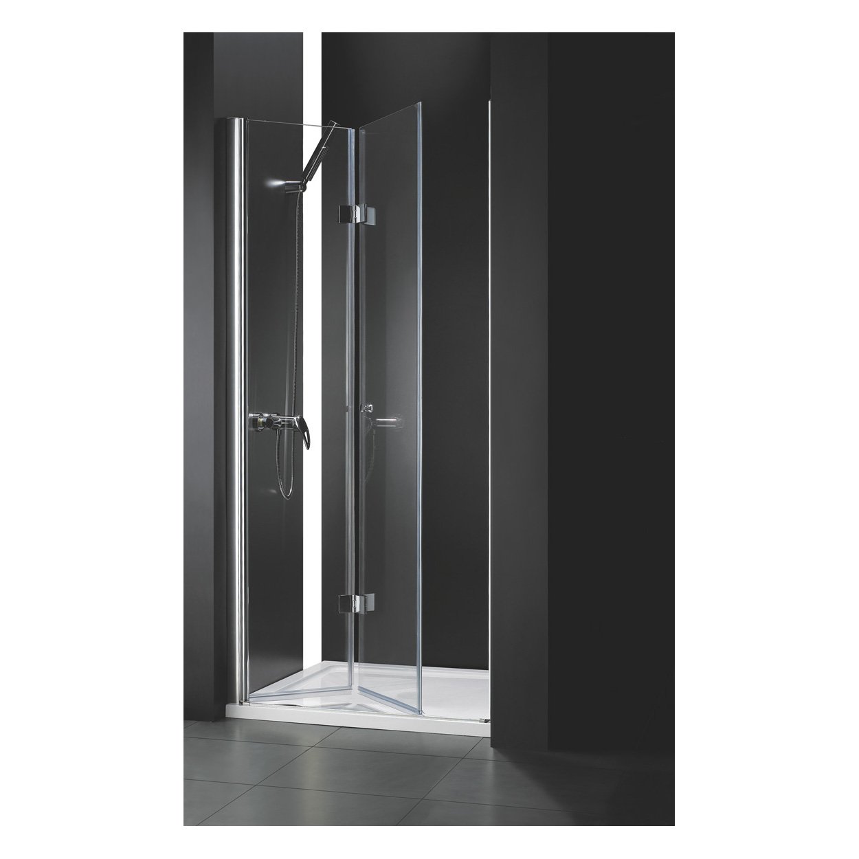 Душевая дверь Cezares (Цезарис) ELENA-W-BS-12-100-C-Cr цвет профиля хром, стекло прозрачное 6 мм 195х100 см