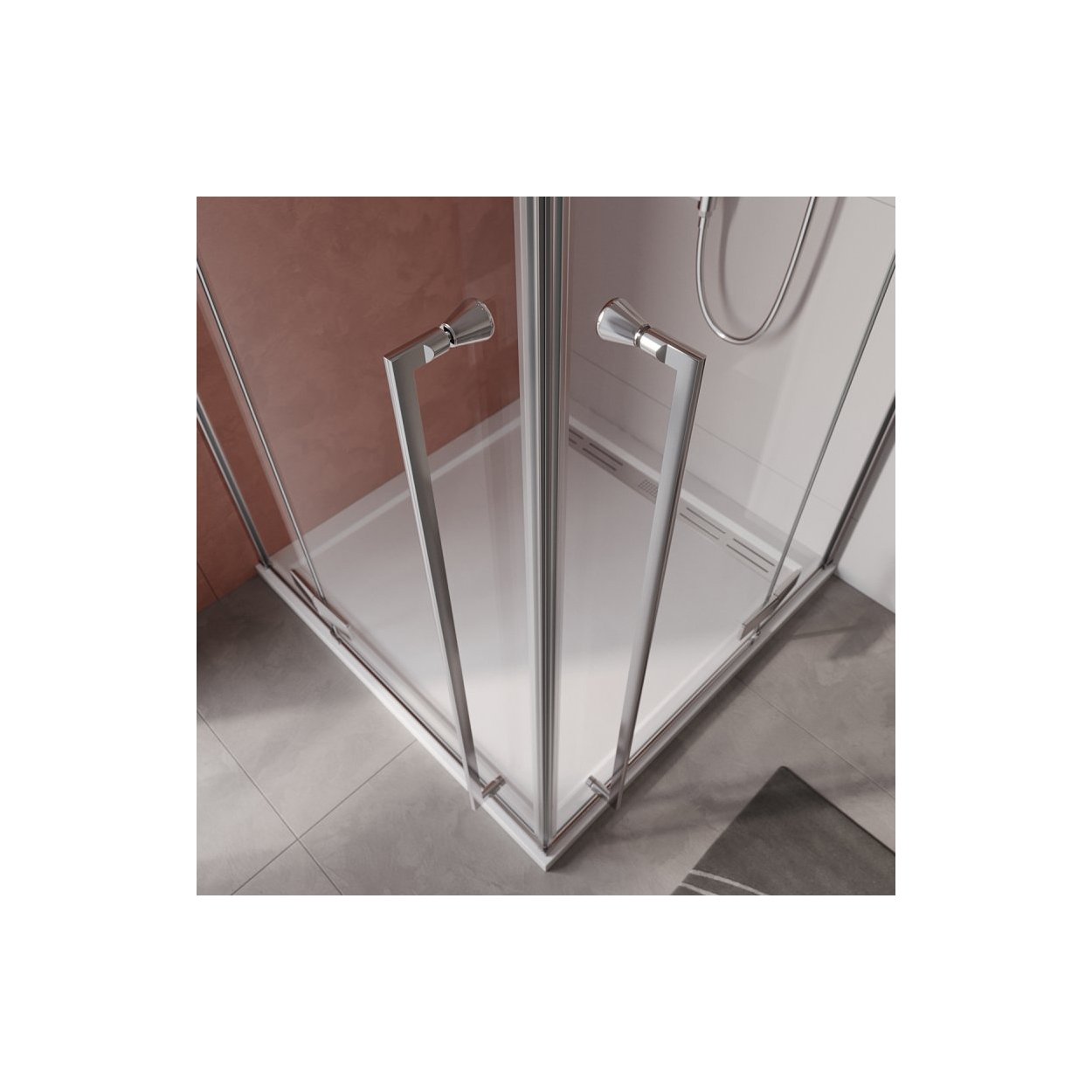 Душевой уголок Cezares (Цезарис) LINER-AH-2-120/90-C-Cr-R цвет профиля хром, стекло прозрачное 6 мм 120х195х90 см