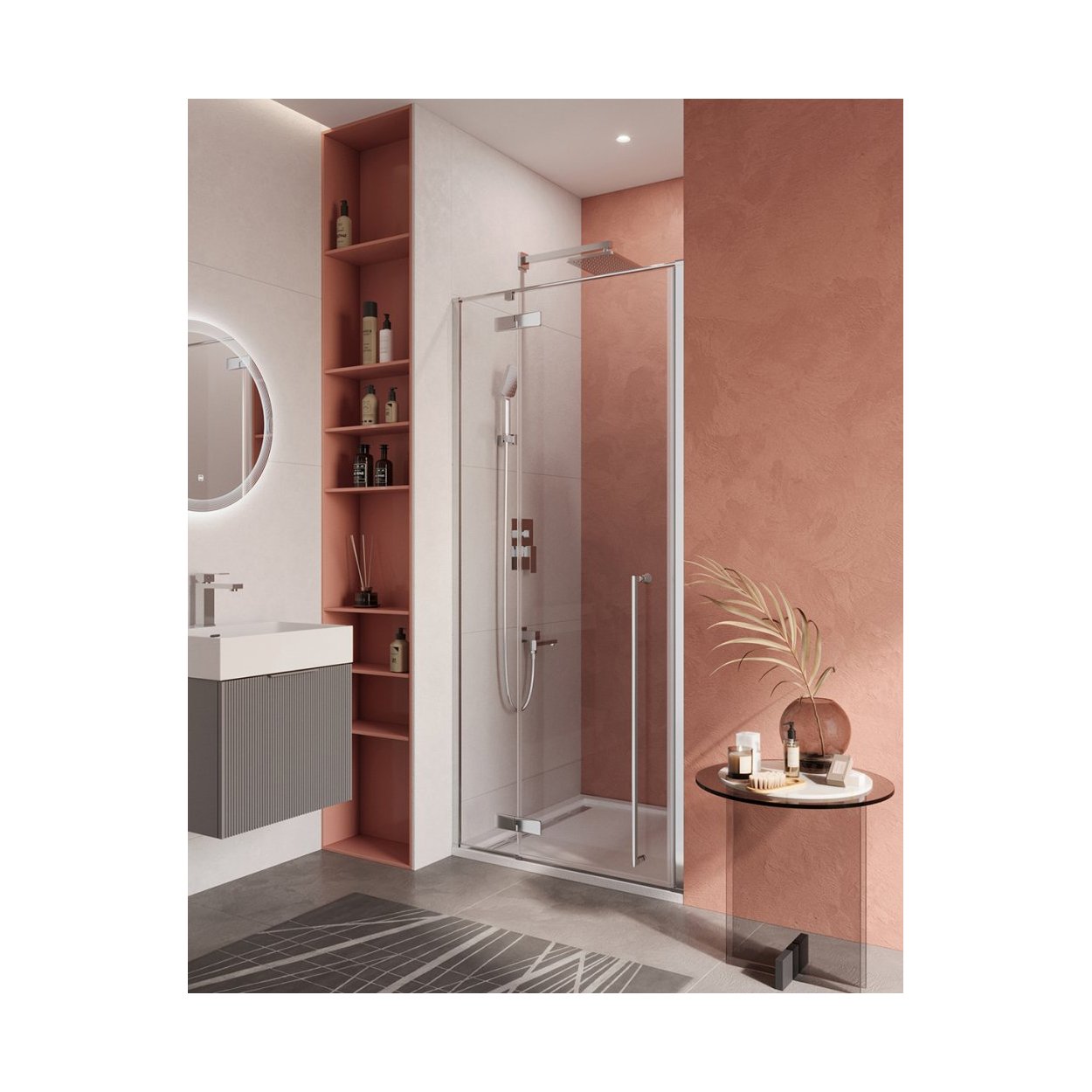 Душевая дверь Cezares (Цезарис) LINER-B-12-100-C-Cr-L цвет профиля хром, стекло прозрачное 6 мм 195х100 см