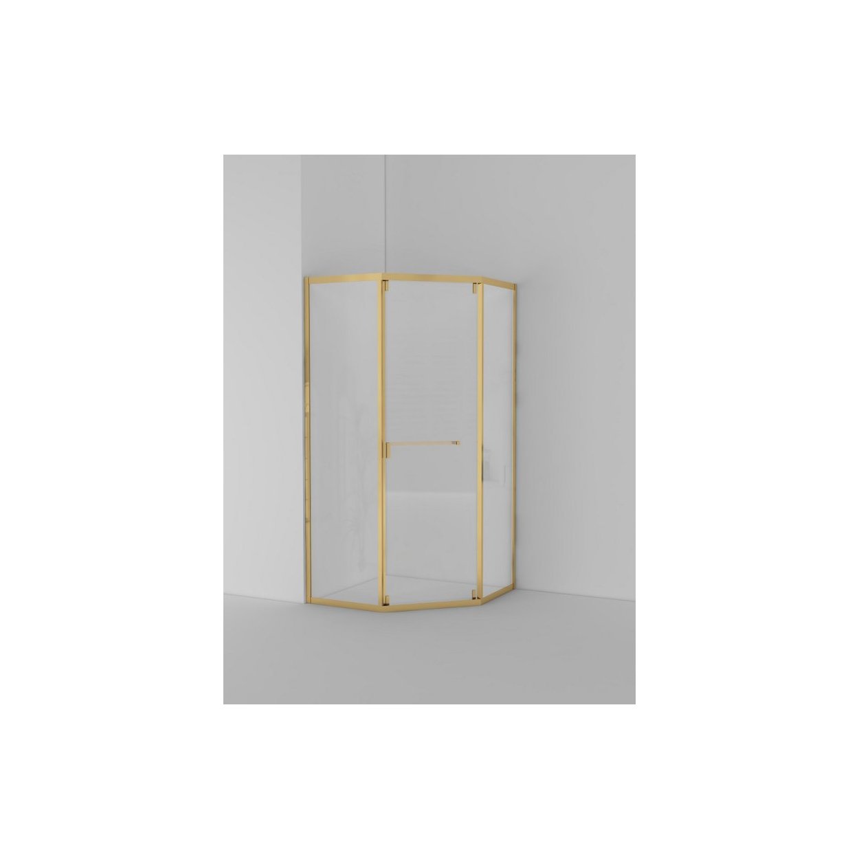 Душевой уголок Cezares (Цезарис) RELAX-304-P-1-100-C-BORO цвет профиля золото, стекло прозрачное 8 мм 100х200х100 см