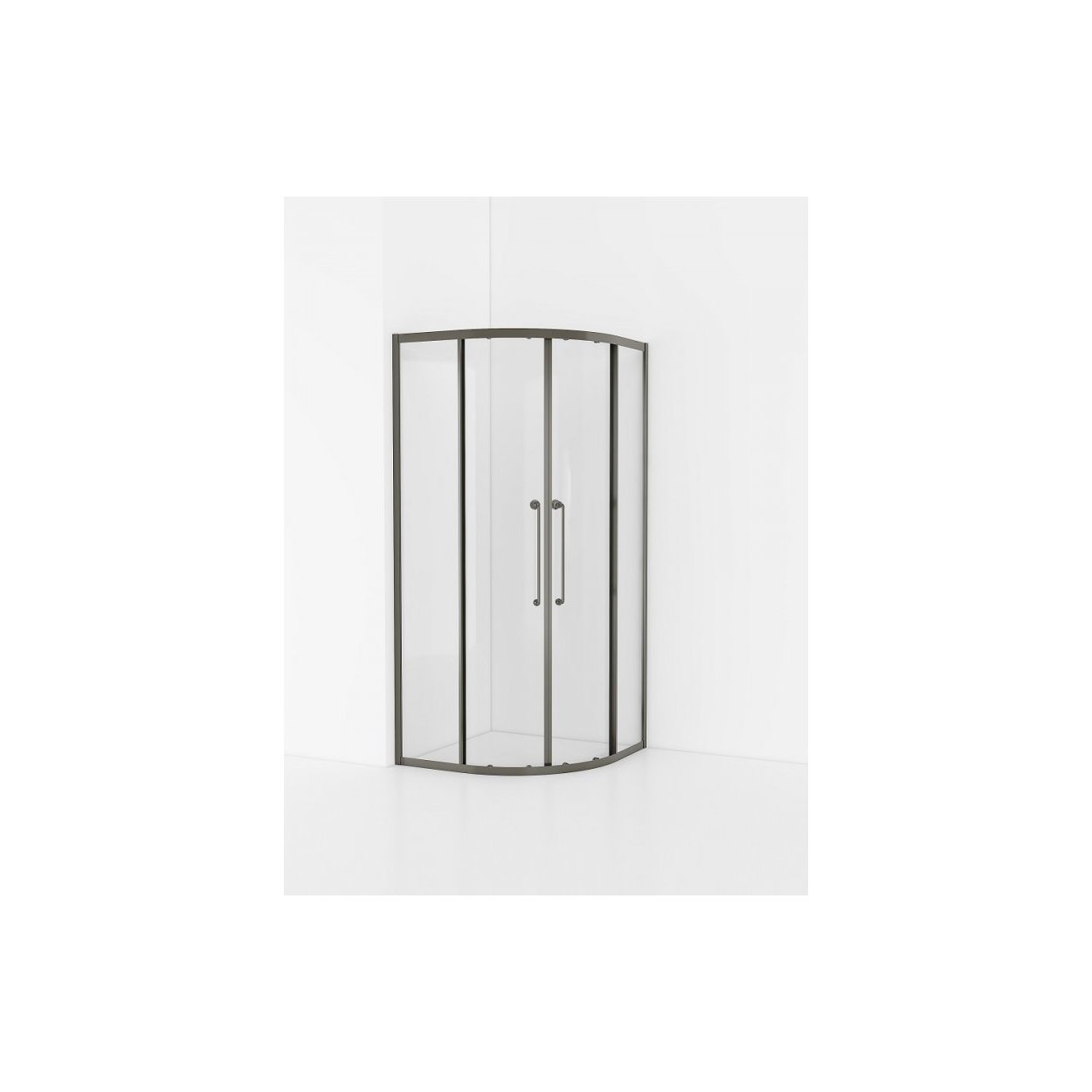 Душевой уголок Cezares (Цезарис) RELAX-304-R-2-100-C-GM цвет профиля оружейная сталь, стекло прозрачное 8 мм 100х200х100 см