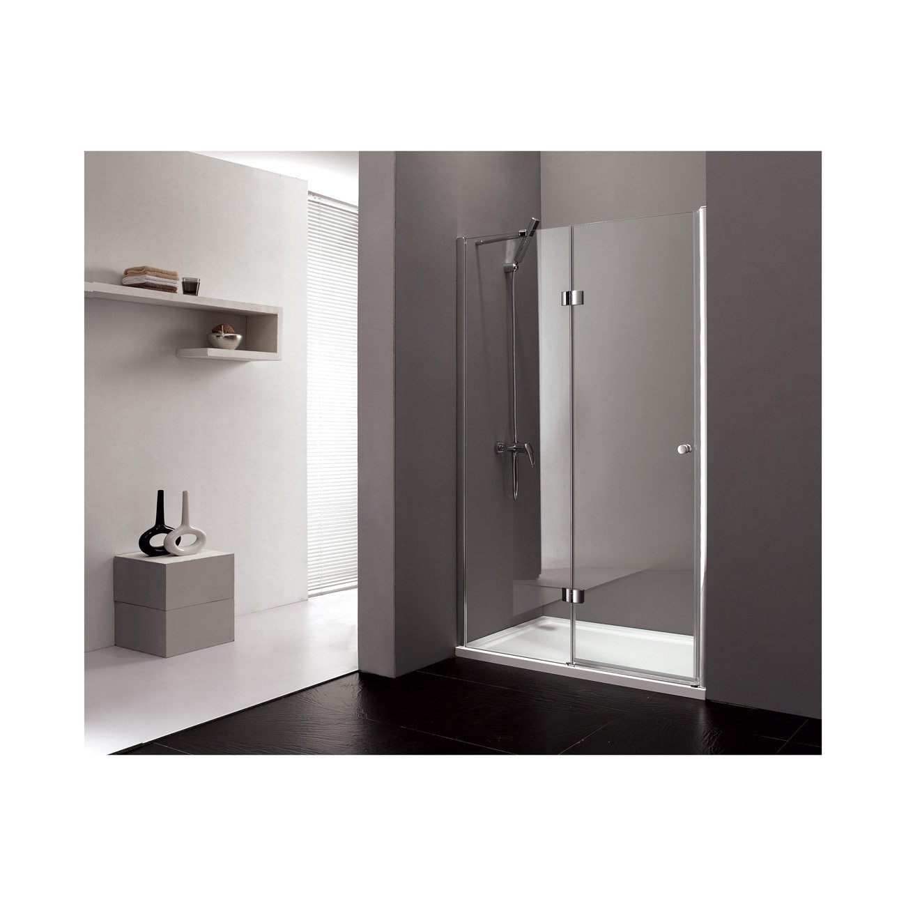 Душевая дверь Cezares (Цезарис) VERONA-W-B-12-120-P-Cr-R цвет профиля хром, стекло матовое 6 мм 195х120 см