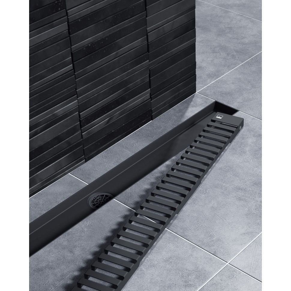 Душевой лоток Timo (Тимо) Drain System 700 DS230107/03 с вставкой lines, Черный