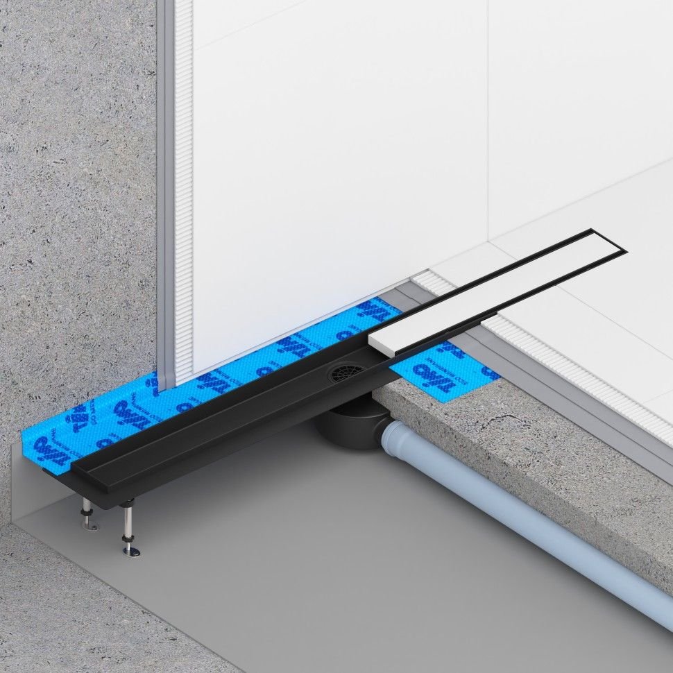 Душевой лоток Timo (Тимо) Drain System 800 DS230208/03 с панелью plate, Черный