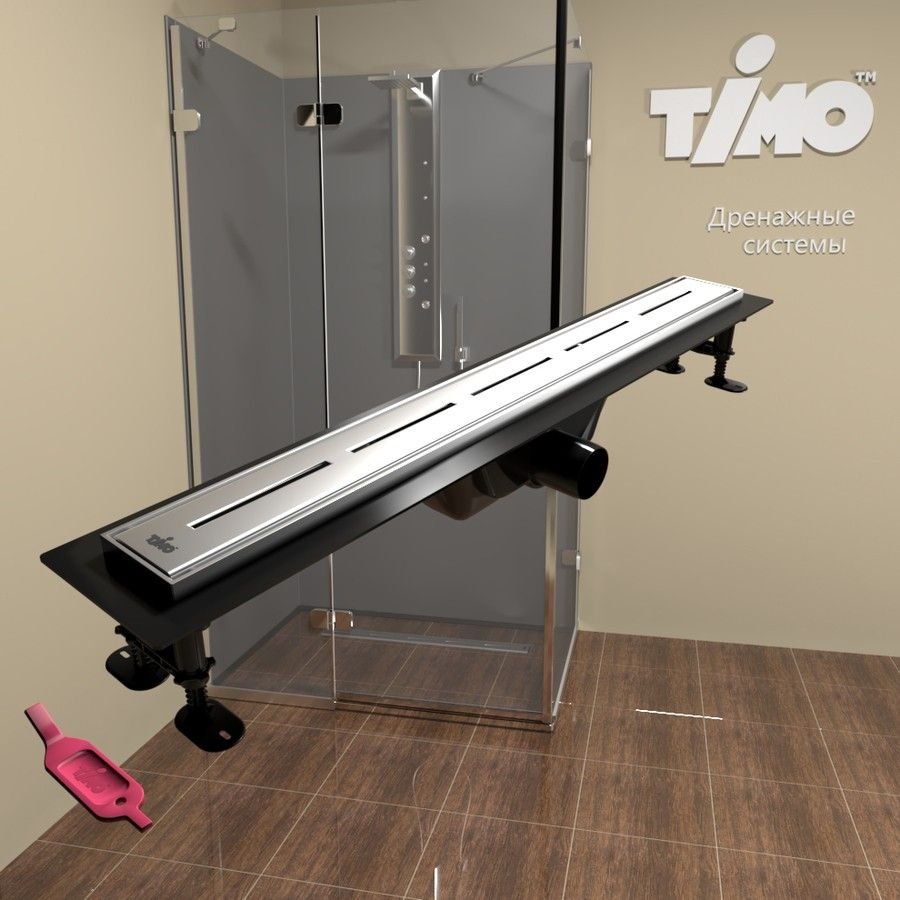 Душевой лоток Timo (Тимо) Super Plast 600 SP10600-SG10600 с порогами и вставкой SG10