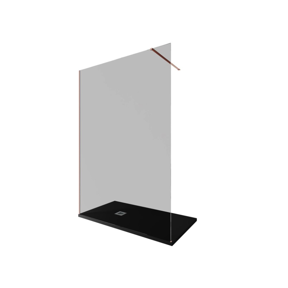 Душевая перегородка Allen Brau Infinity 1 Walk In,140x200 см 3.21030.60.T, стекло тонированное, профиль медь брашированная