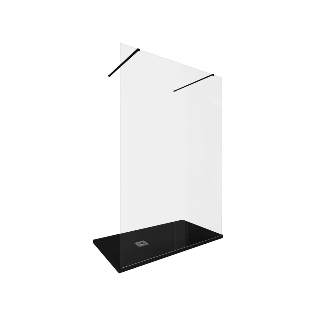 Душевая перегородка Allen Brau Infinity 2 Walk In, 140x200 см 3.21051.BBA, стекло прозрачное, профиль черный брашированный