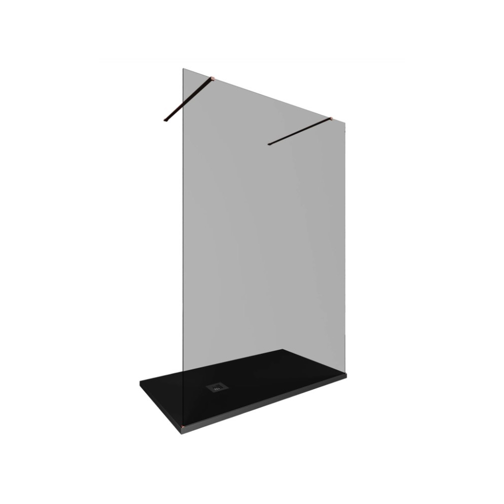 Душевая перегородка Allen Brau Infinity 2 Walk In, 140x200 см 3.21054.60.T, стекло тонированное, профиль медь брашированная