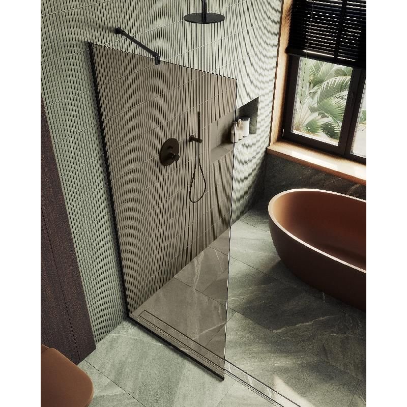 Душевая перегородка Maybahglass (Майбахгласс) в узком профиле 1950х890 мм, Стекло 8 мм Бронза MGD-691-6у