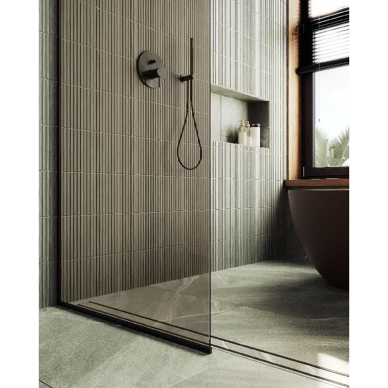 Душевая перегородка Maybahglass (Майбахгласс) в узком профиле 1950х890 мм, Стекло 8 мм Бронза MGD-691-6у