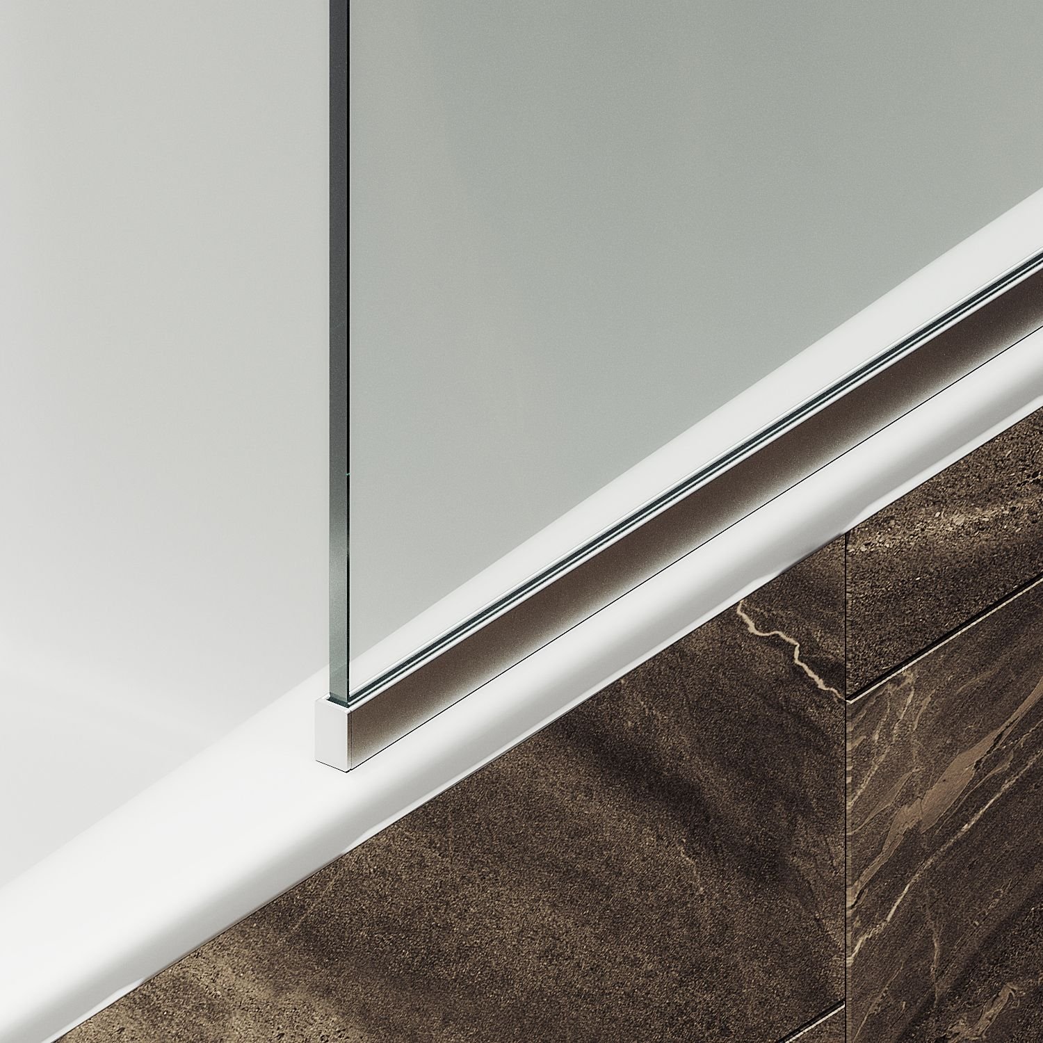 Шторка для ванны в узком профиле Maybahglass (Майбахгласс) 1400х800 мм, стекло Бесцветное , профиль Хром матовый MGV-64-5у