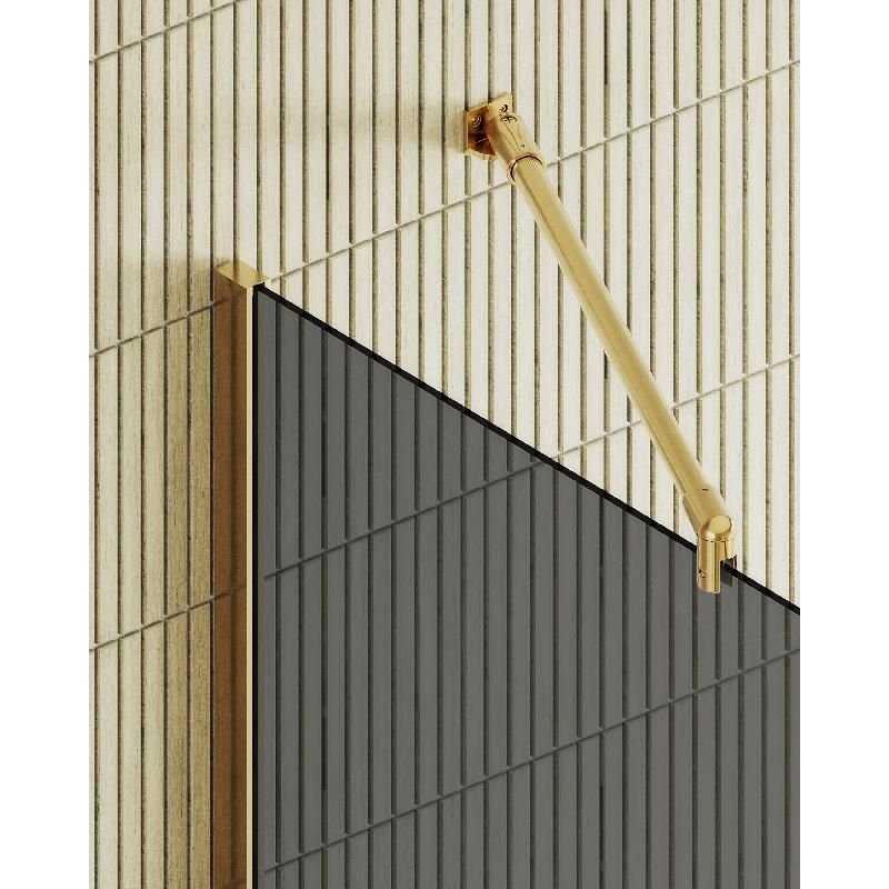 Душевая перегородка Maybahglass (Майбахгласс) в широком профиле 1950х790 мм, Стекло 8 мм Графит MGD-698-3ш