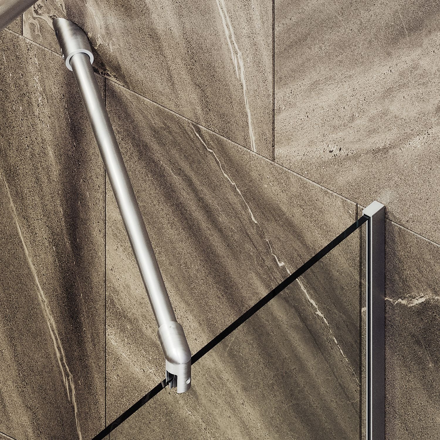 Шторка для ванны в узком профиле Maybahglass (Майбахгласс) 1400х900 мм, стекло Бесцветное , профиль Хром матовый MGV-65-5у