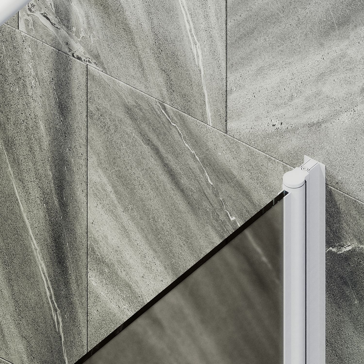 Шторка для ванны Maybahglass (Майбахгласс) поворотная на монопетле 1400х400 мм, стекло Бронза матовая , профиль Белый MGV-602-1