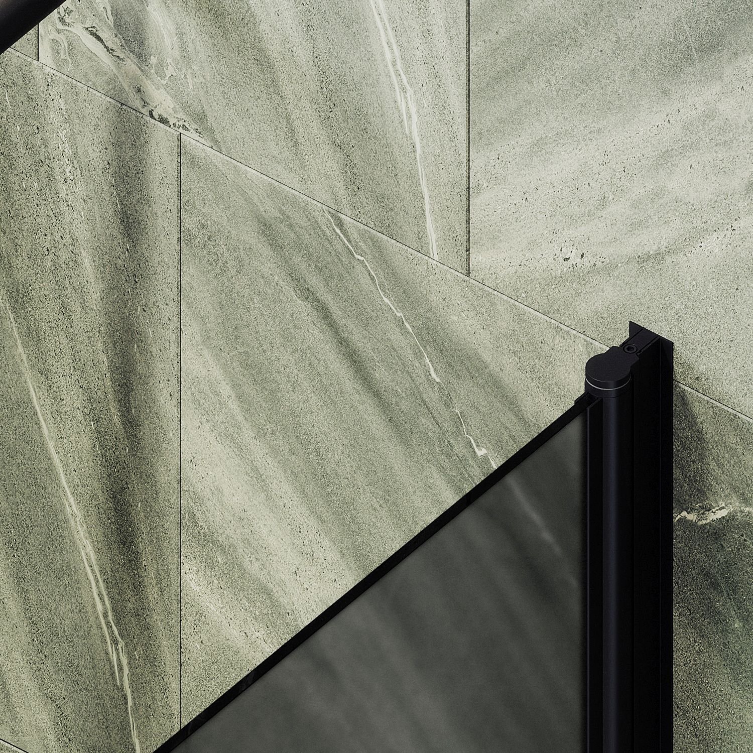 Шторка для ванны Maybahglass (Майбахгласс) поворотная на монопетле 1400х400 мм, стекло Графит матовый , профиль Черный MGV-604-6