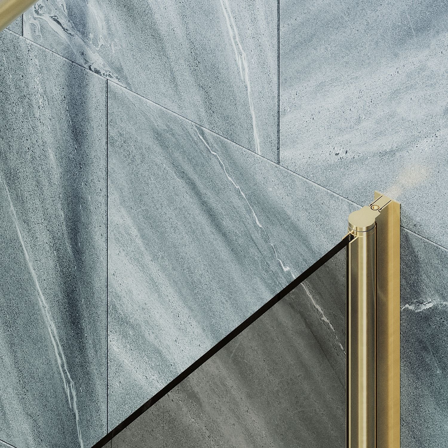 Шторка для ванны Maybahglass (Майбахгласс) поворотная на монопетле 1400х500 мм, стекло Бронза , профиль Золото MGV-606-3