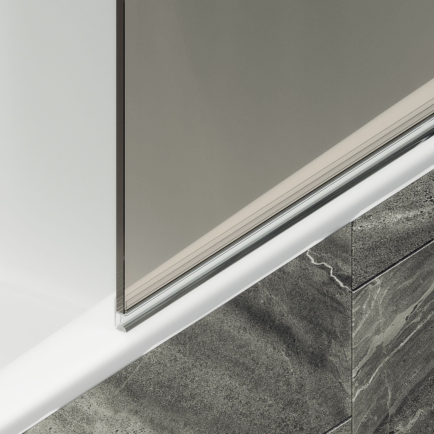 Шторка для ванны Maybahglass (Майбахгласс) поворотная на монопетле 1400х500 мм, стекло Бронза , профиль Белый MGV-606-1